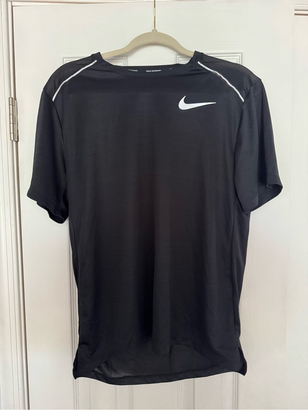 Nike Black Short Sleeve Athletic Tee with White Swoosh